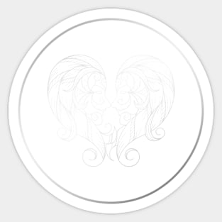 Gemini Zodiac Art Silver Sticker
